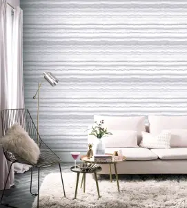 Arthouse Mineral White & Silver Wallpaper