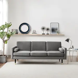 Furniturebox UK Hugo Sofa Bed 3 Seater in Velvet Dark Grey