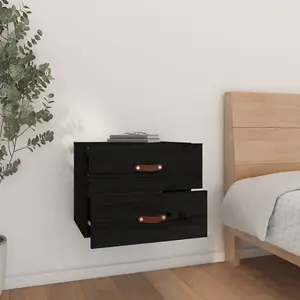 Berkfield Wall-mounted Bedside Cabinets 2 pcs Black 50x36x40 cm