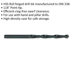 Premium 10 Pack 1/8 Inch HSS Drill Bits for Hand and Pillar Drills