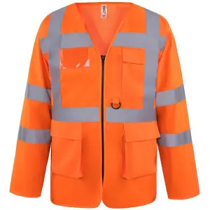 Yoko Mens Executive Hi-Vis Long Sleeve Safety Waistcoat (Pack of 2)