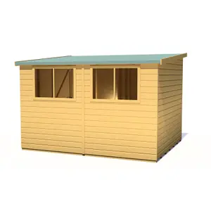 Shire Norfolk Workshop Pent Shed 10x8 Double Door 12mm Shiplap Style A