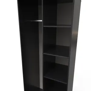 Fuji Open Wardrobe in Black Matt (Ready Assembled)