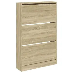 Berkfield Shoe Cabinet Sonoma Oak 80x21x125.5 cm Engineered Wood