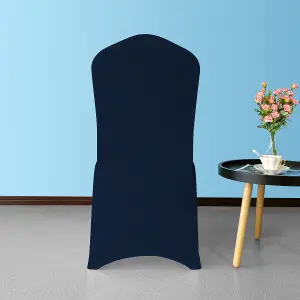 Front Flat Chair Cover for Wedding Decoration, Navy Blue - (Pack of 1