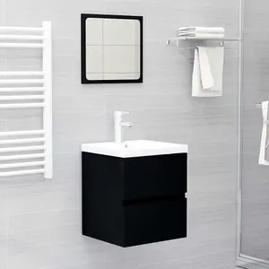 Berkfield Sink Cabinet Black 41x38.5x45 cm Engineered Wood