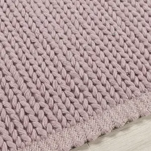 New Blush Wool Modern , Plain Rug Easy to clean Living Room and Bedroom-160cm X 230cm