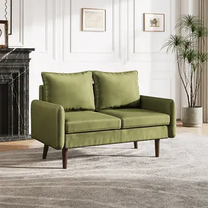 Green 2-Seat Velvet Upholstered Sofa for Living Room