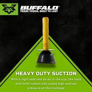 Buffalo Small Rubber Cup Sink & Basin Plunger