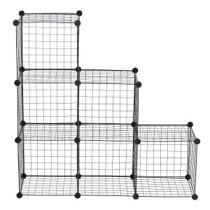 HOMCOM DIY 6 Cube Metal Wire Rack Interlocking Storage Cabinet Organiser Display