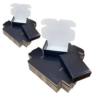 25 x Shiny Black ( 12" x 9" x 4") Coloured Cardboard Postal Shipping Mailing Die Cut Boxes