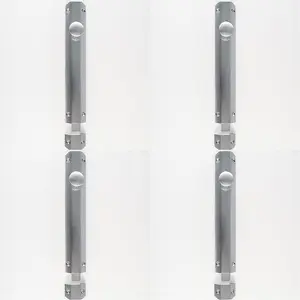 4 PACK - Surface Mounted Flat Sliding Door Bolt Lock 254mm x 36mm Satin Chrome