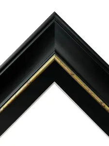 Scandi Black with Crackle Gold Frame with Black mount for Image Size 10 x 4 Inch