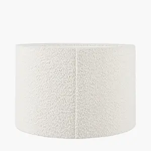 White Boucle Cylinder Lampshade