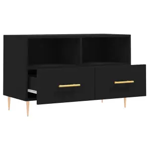 Berkfield TV Cabinet Black 80x36x50 cm Engineered Wood