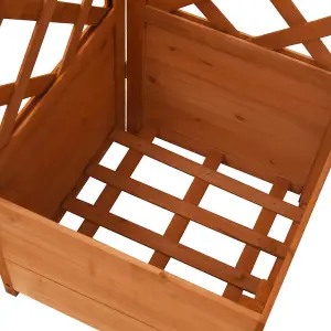 Berkfield Corner Trellis Planter 40x40x150 cm Solid Fir Wood