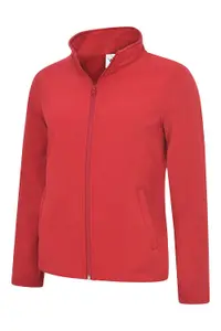 Uneek - Unisex  Classic Full Zip Soft Shell Jacket - Hanger Loop - Red - Size L