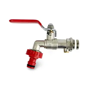 Warmer System Outdoor Garden Tap with Check Valve and Through The Wall Wallplate Flange Bracket 1/2 inch Lever Handle Garden Tap