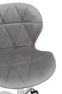 Maison by Premier Grey Velvet Quilted Home Office Chair