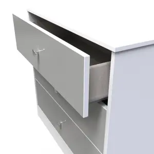 Taunton 3 Drawer Chest in Uniform Grey Gloss & White (Ready Assembled)