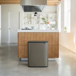 Brabantia Bo 30 Litre + 30 Litre Touch Bin with Two Inner Buckets Platinum / 60