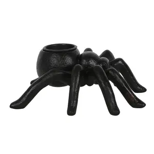 Black Resin Spider Tealight Candle Holder