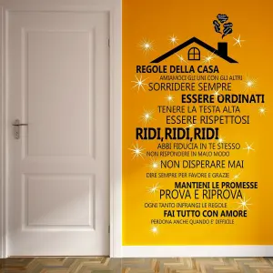 Walplus Wall Sticker Decal Rooftop House Rules with Italian and Swarovski Crystals