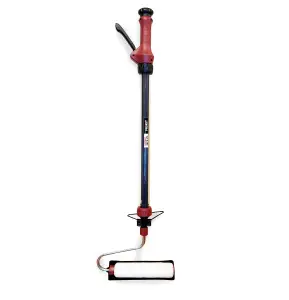 Lumberjack Long Reach Extendable Syringe Paint Roller with Kick Stand Red