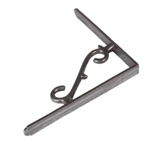 Hammer & Tongs Scroll Iron Shelf Bracket - D205mm - Raw - Pack of 4