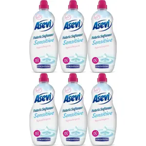 Asevi Fabric Softener Laundry Conditioner Concentrated Sensitive 60W 1380ML Pack of 6