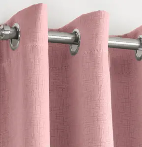 Enhanced Living Vogue Blush Pink 46 x 90 inch (117x229cm) Pair of Eyelet Thermal Noise reducing Dim Out Curtains