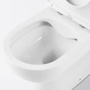 GoodHome Cavally White Close-coupled Floor-mounted Toilet & full pedestal basin (W)370mm (H)830mm