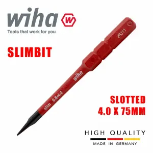 Wiha Slimbit Screwdriver SlimVario PZ SL PH Torx HEX 75mm 1000v VDE Electrician Slotted 4.0mm 34580