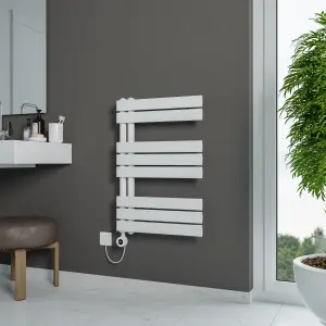 Agadon Lola Open Electric Designer Panel Towel Radiator - 750 x 500 mm White - 300 W