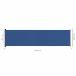 Berkfield Patio Retractable Side Awning 140x500 cm Blue