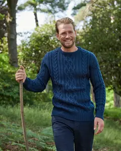 Mens Pure Wool Aran Knitted Jumper | Woolovers