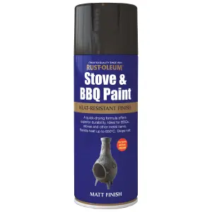 Rust-Oleum Stove & BBQ Black Matt Multi-surface Protector Spray paint, 400ml