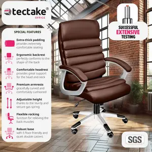 tectake Office chair Paul - desk chair computer chair - brown