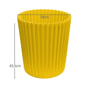 simpa 2PC XL Golden Yellow Wave Plastic Planters.