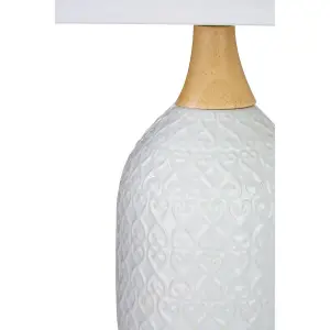 Interiors by Premier Willow White Ceramic Table Lamp