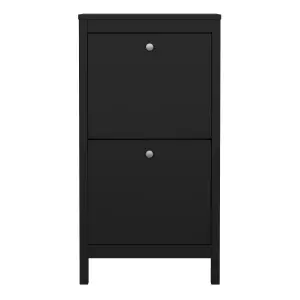 Madrid Shoe Cabinet 2 flap doors Matt Black