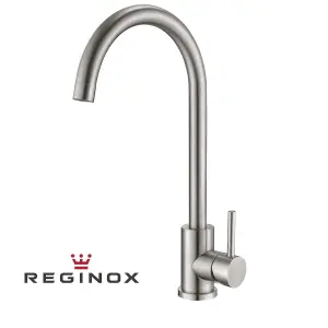 Reginox Taravo BN Single Lever Swan Neck Brushed Nickel Kitchen Mixer Tap