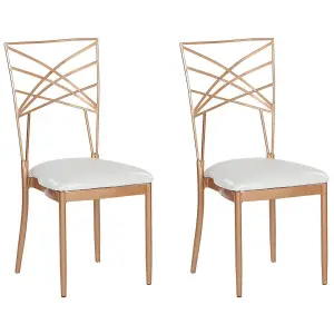 Set of 2 Dining Chairs GIRARD Metal Rose Gold