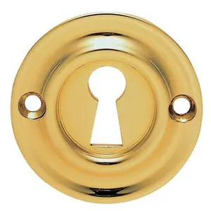 42mm Standard Keyhole Profile Escutcheon Rounded Ridge Stainless Brass