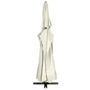 Berkfield Outdoor Parasol with Aluminium Pole 600 cm Sand White