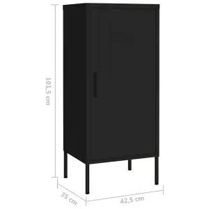 Berkfield Storage Cabinet Black 42.5x35x101.5 cm Steel