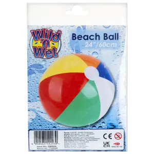 Inflatable Multi-Coloured Beach Ball 24 Inch - Wild 'n Wet