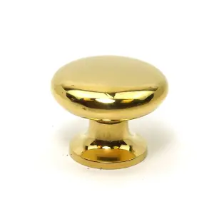 Oakcrafts - Solid Brass Cabinet Knob - 35mm Diameter - Pack of 6