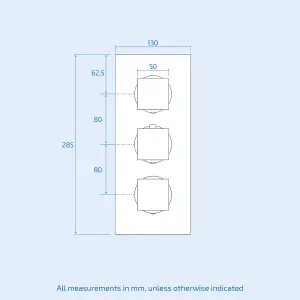 Nes Home 3 Dial Square Thermostatic Shower Mixer Valve, Handset & Riser Rail Kit