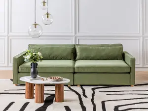 3 Seater Fabric Sofa Green VINSTRA